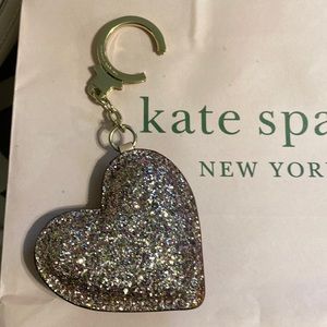 Kate spade Pink sparkle heart key chain